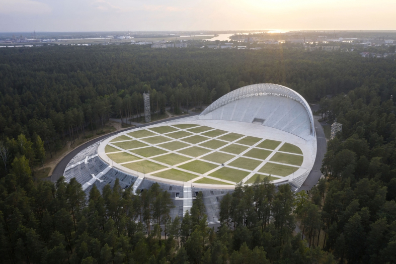 Mežaparks Open-Air Stage design by J. Pogas Birojs, Mailitis Architects #architecture