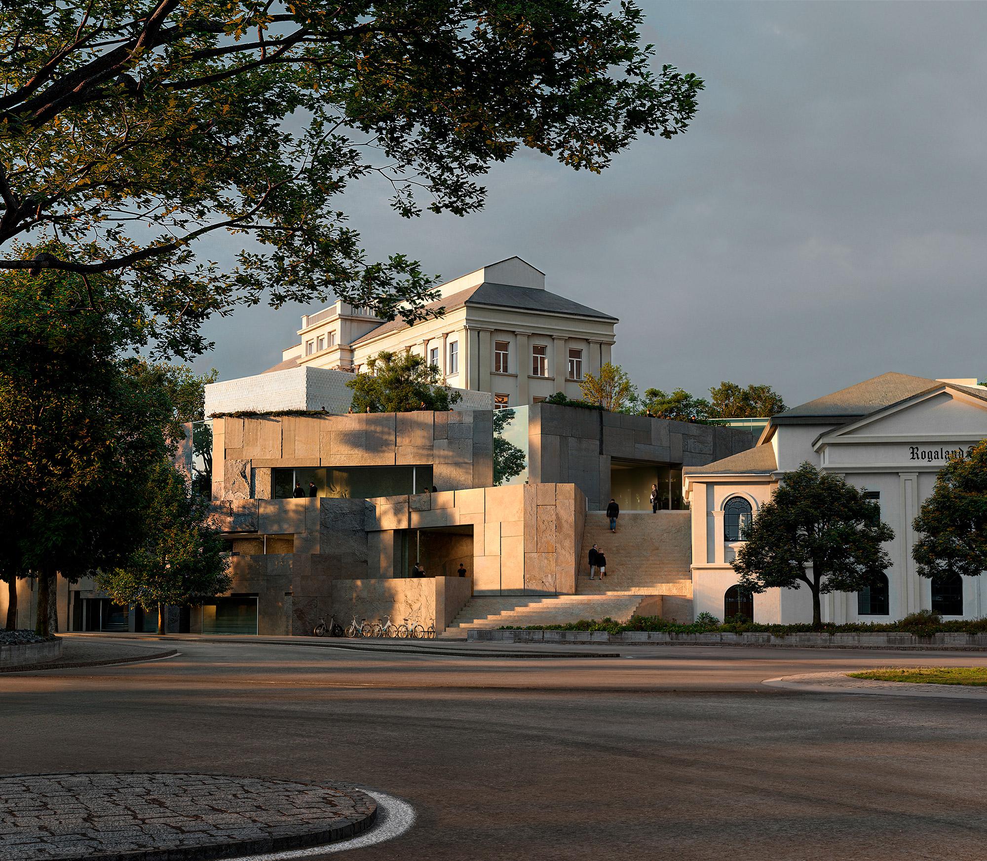 Museum and Rogaland Theatre extension design by Dorte Mandrup + Holon