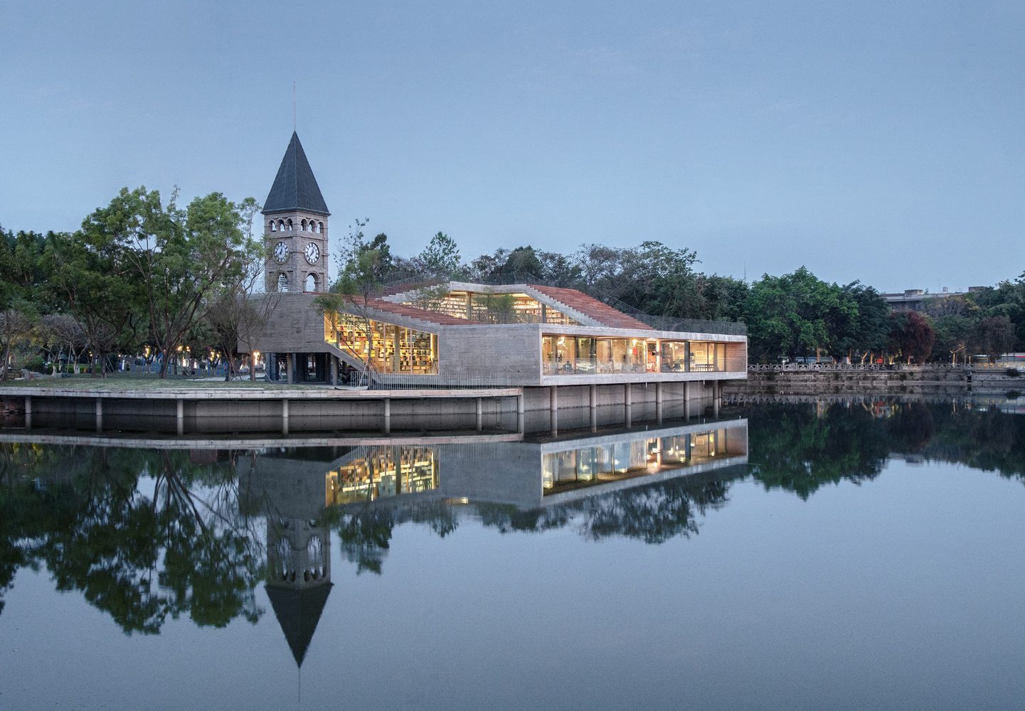 Mengzi NSAU Bookstore of Librairie Avant-Garde design by ZAO - Zhang Ke Architecture Office