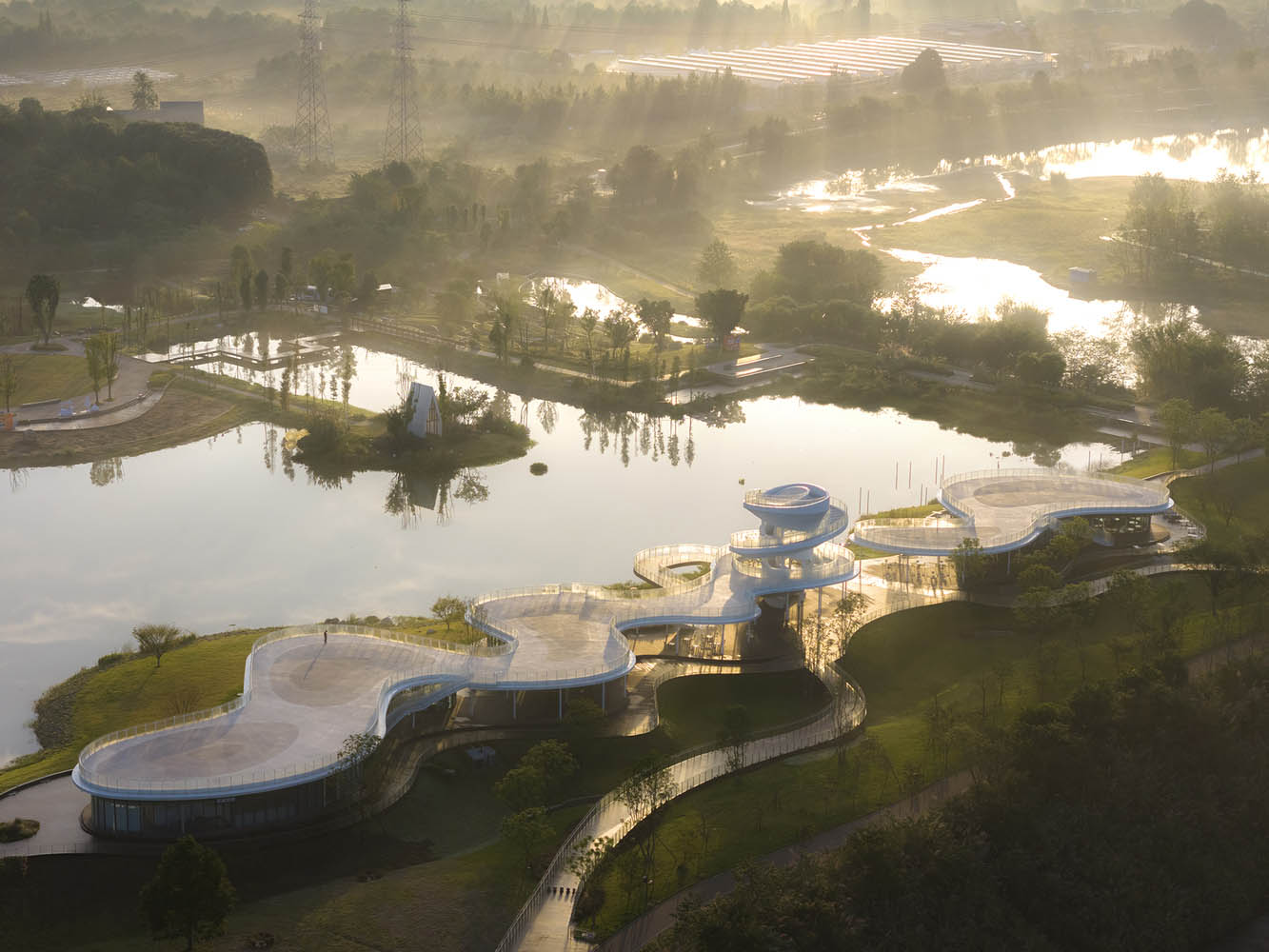 Lujiatan Wetland Park Commercial Service Center design by MUDA-Architects #architecture