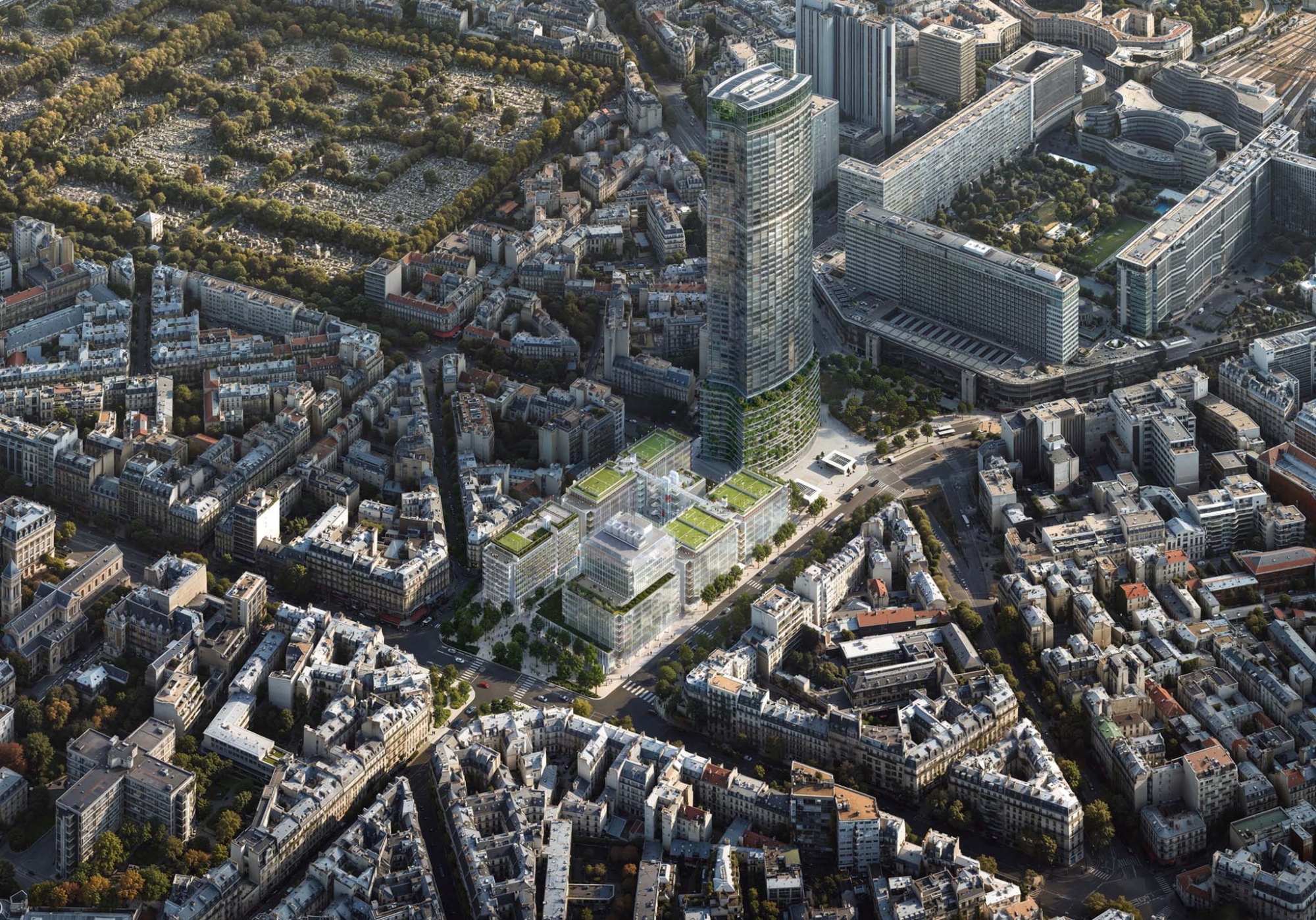 Montparnasse Commercial Centre and CIT Tower design by Renzo Piano Building Workshop