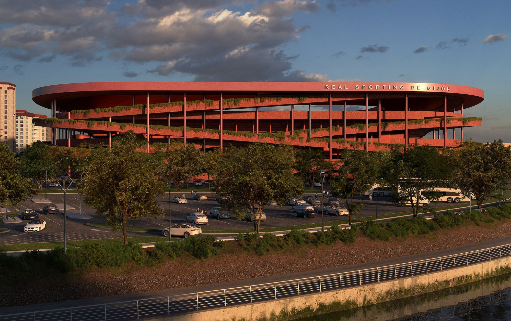 El molinón Stadium design by Sordo Madaleno